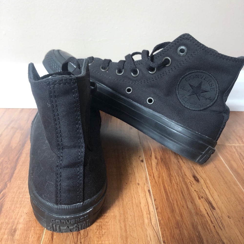All black high top converse